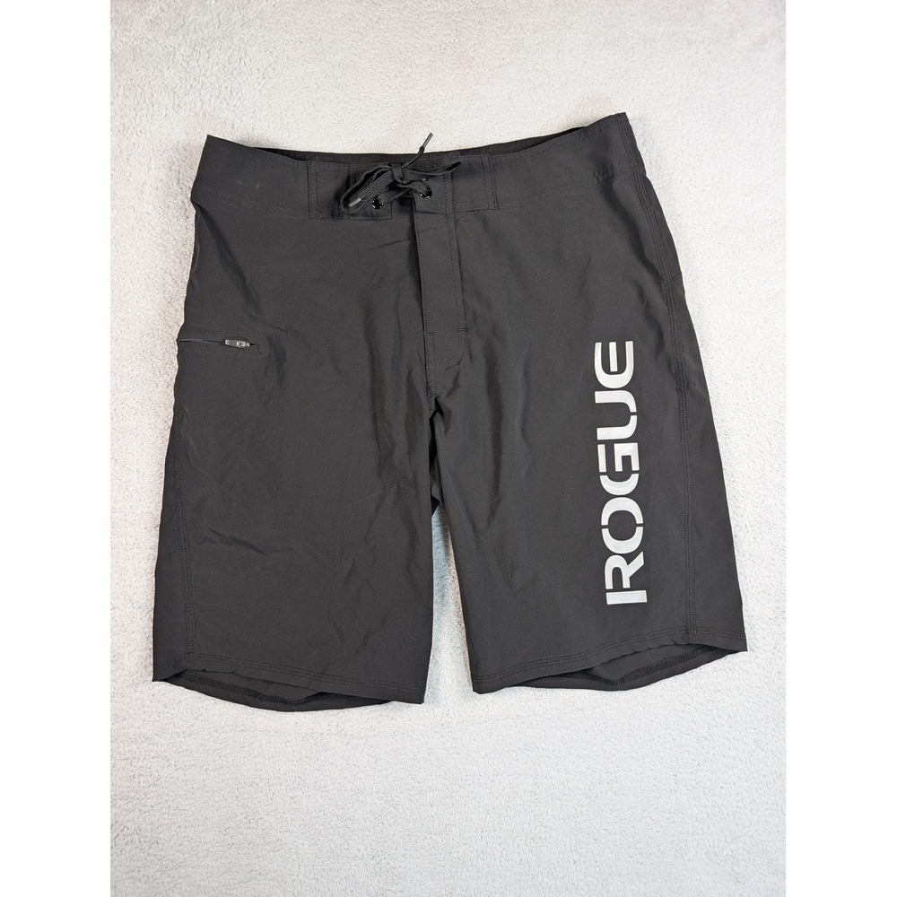 Rogue Fitness Mens Training Board Shorts Black Size 32 CrossFit Gym Workout